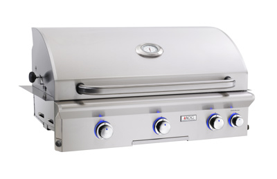 American Outdoor Grill (AOG) L Series 36" Built-In 3 Burner Grill with Back Burner and Rotisserie, and Lights, Natural Gas (36NBL)